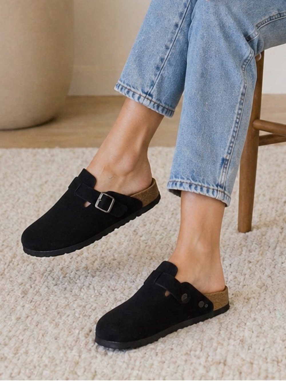 Qomfort | Cow Suede Comfort‎ Clog | Adjustable Buckle | EU 40 / US 9